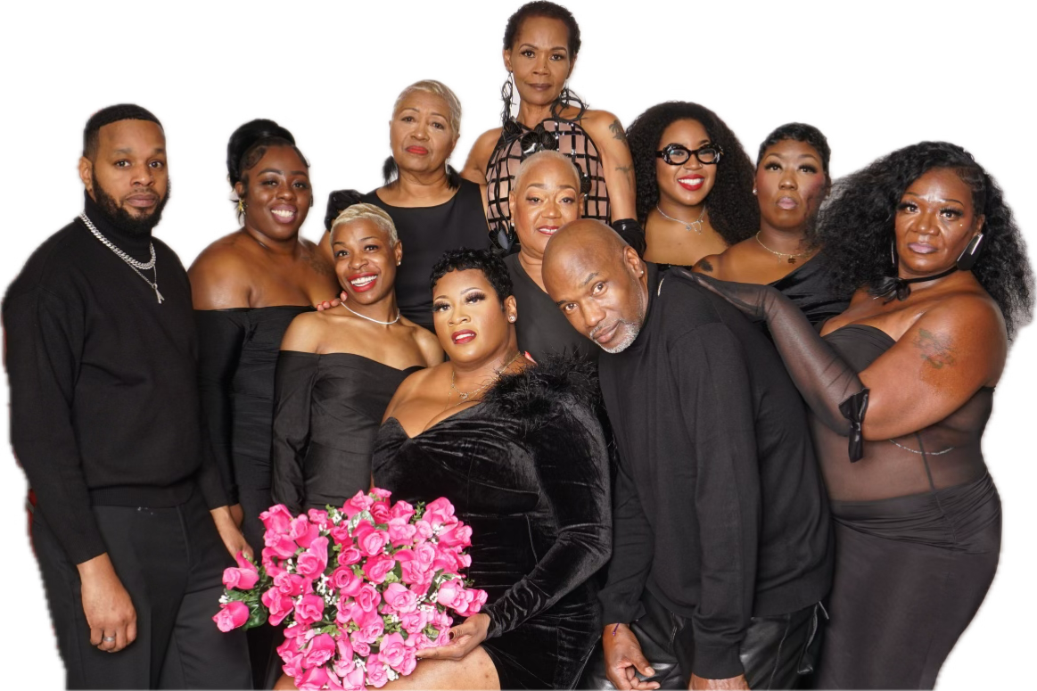The DiVine Stylez team, dressed in black